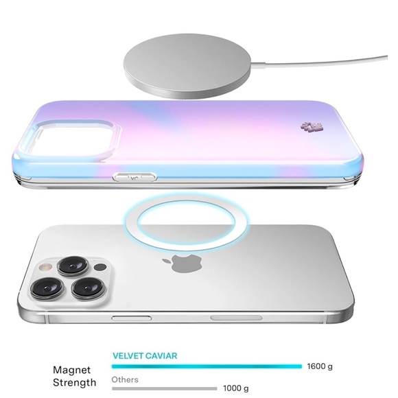 Velvet caviar iridescent nebula iPhone 15 pro max mag safe case new in box - Picture 4 of 8